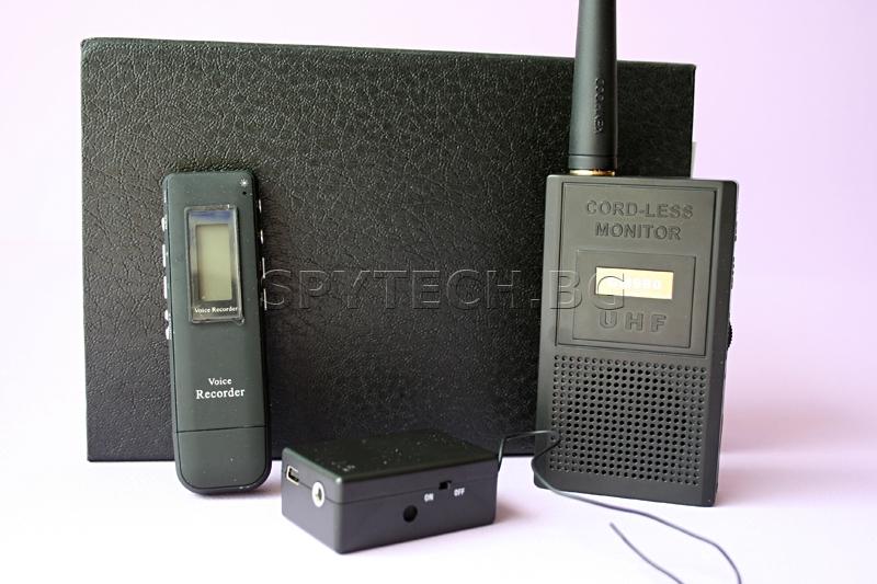 Aудио приемник-предавател за подслушване + мултифункционален цифров аудио рекордер / ST14